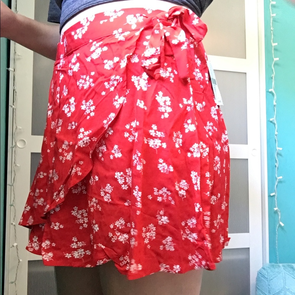 brand new floral wrap skirt